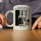 Awesome like my daughter - Personalized Coffee Cup With Photo and Text for Dad Husband Son Grandpa