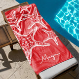 Personalized Starfish Beach Towel with Name