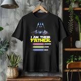 Custom Star Wars Dad Shirt With Kids Names, Father's Day Gift Shirt, Personalized Dad Shirt with Names, Darth Vader Lightsaber Kids Shirt