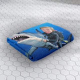 Custom Shark Beach Towel,Personalized with Face Pool Towel,Fun Summer Gift for Kids,Boys Pool Towel,Funny Towel,Gift for Kid/Boy/Girls