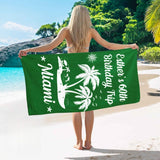 Personalized Beach Towel with Name and Text for Birthday Trip - Custom Birthday Vacation Beach Towel