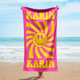 Personalized Beach Towel with Name, Custom Summer Beach Gift for Family & Friends Girls Trip, Custom Name Gift for Family Vacation, Birthday, Kids and Adults