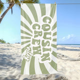 Personalized Cousin Crew Beach Towel with Name, Summer Beach Gift for Cousin, Custom Name Pool Towel, Matching Cousin Trip Gift, Family Vacation Gift