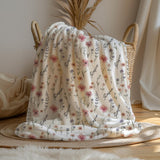 Floral Custom Blanket with Name for Kids and Adults - Perfect Unique Gifts for Christmas, Birthday, Baby Shower