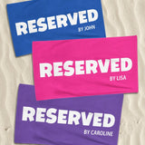 Personalized Beach Towel with Name - Custom Name Reserved by Bath Towel Pool Towel