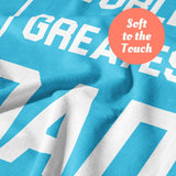 Dad Beach Towel - Best Dad Ever Travel Friendly Summer Gift for New Dads - Dad Birthday Present from Daughter or Son - Turquoise Pool Accessory - 60"x30"