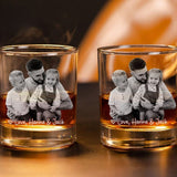 Custom Photo Whiskey Glass, Father's Day Gift for Dad, Family Photo Glass, Whiskey Glass with your Photo, New Dad Gift, Dad Birthday Gifts