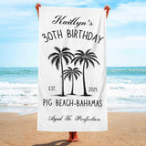 Custom Beach Towel for Beach Vacation, Summer Birthday