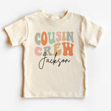Personalized Groovy Cousin Crew Kids Shirt - Retro Custom Matching Cousins Shirts - Cousin Trip - Boho Natural Kids Youth & Adult Shirt