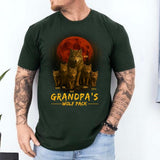 Personalized Grandpa's Wolf Pack Shirt, Custom Papa With Kids Names Shirt, Personalized Wolf Pack Tee, Gift for Grandpa, Father's Day Gift
