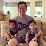 Family Matching Shirt - Pizza Lover Handmade Graphic Tees, Dad Gift for Him from kids, Family Photo Outfit