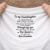 Custom Inside Neck T-Shirt with Name & Text - Personalized Birthday Gifts For Grandchildren - Never Forget That I Love You