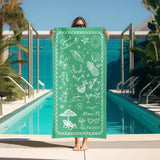 Personalized Bachelorette Beach Towel, Custom Location And Name Bachelorette Party Pool Towel, Bachelorette Trip Gift, Bride, Bridal Shower