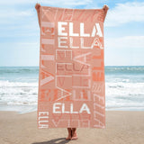 Personalized Beach Towel with Name, Custom Summer Beach Gift for Family & Friends Trip, Custom Name Gift for Family Vacation, Birthday, Kids and Adults