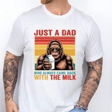 Just A Dad Who Always Came Back With The Milk T-Shirt, Retro Dad Shirt , Funny Father’s Day Shirt, Father's Day Shirt, Gift for Dad
