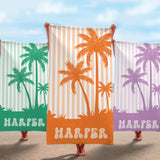 Personalized Beach Towel with Name, Custom Summer Beach Gift for Family & Friends Girls Trip, Custom Name Gift for Family Vacation, Birthday, Kids and Adults
