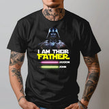 Custom Star Wars Dad Shirt With Kids Names, Father's Day Gift Shirt, Personalized Dad Shirt with Names, Darth Vader Lightsaber Kids Shirt