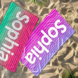 Personalized Beach Towel with Name, Custom Summer Beach Gift for Family & Friends Trip, Custom Name Gift for Family Vacation, Birthday, Kids and Adults