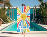 Personalized Beach Towel with Name, Custom Summer Beach Gift for Family & Friends Girls Trip, Custom Name Gift for Family Vacation, Birthday, Kids and Adults