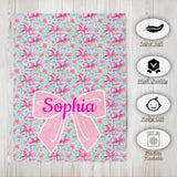 Personalized Butterfly Bow Blanket, Custom Name Blanket for Baby, Child, or Adult , Cozy Gift for Christmas or Birthday