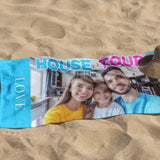Personalized Beach Towel with Photo and Text