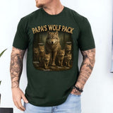 Custom Papa's Wolf Pack Shirt, Custom Grandpa With Kids Names Shirt, Personalized Wolf Pack Tee, Gift for Grandpa, Father's Day Gift