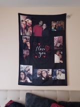I Love You Couples Gifts - Custom Photo Blanket for Girlfriend Boyfriend Gifts, Personalized Picture Blankets for Christmas Couples Gifts