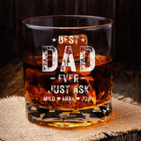 Best Dad Whiskey Glass, Personalized Fathers Day Gift, Custom Rock Glass, Kid Names Gift for Dad, Daddy Birthday Gift, Papa Christmas Gift