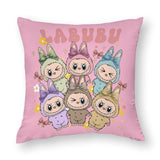 Kawaii Labubu Inspired Pillow Cover - Gift For Labu Fans Harajuku Style Pillow Case