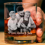 Custom Photo Whiskey Glass, Father's Day Gift for Dad, Family Photo Glass, Whiskey Glass with your Photo, New Dad Gift, Dad Birthday Gifts