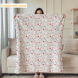 Floral Custom Blanket with Name for Kids and Adults - Perfect Unique Gifts for Christmas, Birthday, Baby Shower