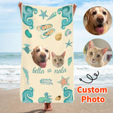 Personalized Beach Towel with Photo - Custom Photo Vacation Beach Towel