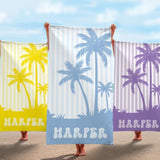 Personalized Beach Towel with Name, Custom Summer Beach Gift for Family & Friends Girls Trip, Custom Name Gift for Family Vacation, Birthday, Kids and Adults