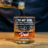 Personalized Father's Day Whiskey Glass from Dad Mom to Son - New Dad Gift, Custom Name Dad Gift,  Father’s Day Gift for Son