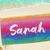 Personalized Beach Towel with Name, Custom Summer Beach Gift for Family & Friends Trip, Custom Name Gift for Family Vacation, Birthday, Kids and Adults