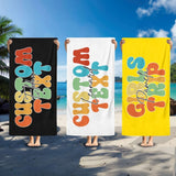 Custom Beach Towel with Any Text and Name, Summer Vacation Gift, Beach Pool Party, Family Vacation, Cruise Gifts,Bachelorette Trip Towels,Personalized Beach Towel