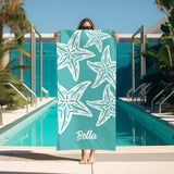 Personalized Starfish Beach Towel with Name