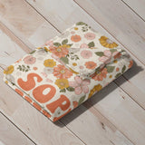 Retro Floral Personalized Name Blanket, Custom Name Blanket for Baby, Child, or Adult , Cozy Gift for Christmas or Birthday