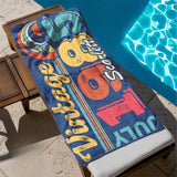 Personalized Birthday Beach Towel with Name, Year and Birth Month- Customizable Birthday Gift for Family and Friends