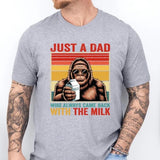 Just A Dad Who Always Came Back With The Milk T-Shirt, Retro Dad Shirt , Funny Father’s Day Shirt, Father's Day Shirt, Gift for Dad