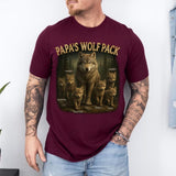 Custom Papa's Wolf Pack Shirt, Custom Grandpa With Kids Names Shirt, Personalized Wolf Pack Tee, Gift for Grandpa, Father's Day Gift