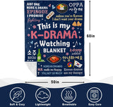 Korean Gift for Women, Korean Blanket for K-Drama Lovers, KDrama Gifts for Women, Kpop Gifts for Girls, Kpop Blankets for Teen Girls, KDrama Presents, K-Drama Lovers 60"X50" Blanket