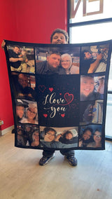 I Love You Couples Gifts - Custom Photo Blanket for Girlfriend Boyfriend Gifts, Personalized Picture Blankets for Christmas Couples Gifts