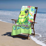 Cute Frog Beach Towel, Soft Lightweight Microfiber Quick Dry Bath Towels Gifts for Bathroom, Pool, Travel, Swimming Decor