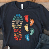 Personalized Dad And Kids Footprints Names Shirt, Dad and Kids Footprints T-Shirt, Dad And Child Shirts, Daddy Shirt, Custom Dad Shirt