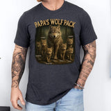 Custom Papa's Wolf Pack Shirt, Custom Grandpa With Kids Names Shirt, Personalized Wolf Pack Tee, Gift for Grandpa, Father's Day Gift