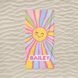 Personalized Beach Towel with Name, Custom Summer Beach Gift for Family & Friends Girls Trip, Custom Name Gift for Family Vacation, Birthday, Kids and Adults