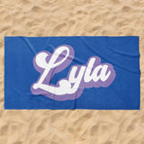 Personalized Retro Beach Towel with Name – Custom Birthday & Vacation Gift for Kids and Adults, Multi Style Summer Beach Accessory