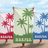 Personalized Beach Towel with Name, Custom Summer Beach Gift for Family & Friends Girls Trip, Custom Name Gift for Family Vacation, Birthday, Kids and Adults