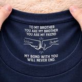 Custom Inside Neck T-Shirt with Name & Text - Personalized Birthday Gifts For Brother - Never Forget That I Love You